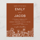 バジェットワイルドフラワー燃えたオレンジ色の植物結婚の (正面)