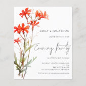 バジェットワイルドフラワー結婚ズ夕べパーティの招待状 (正面)