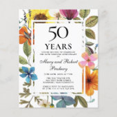 バジェットワイルドフラワー50周年記念招待状 (正面)