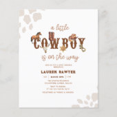 バジェットワイルドワイルドウエスト男の赤ちゃんシャワー招待状 チラシ (正面)