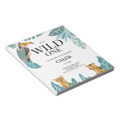 バジェットワイルドワンカワイジャングルテーマファースト招待状 ノートパッド (アングル)