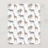 バジェットワイルドワンサファリアニマルベビーシャワー招待状 (裏面)