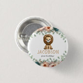 バジェットワイルドワンサファリアニマルボーイバースデーパーティー 缶バッジ (正面&裏面)