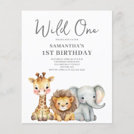 バジェットワイルドワンサファリ1st誕生日招待状 チラシ
