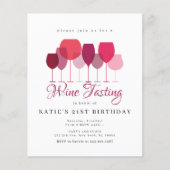 バジェットワインテイスティングパーティの招待状 (正面)