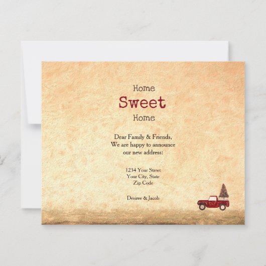 バジェットヴィンテージクリスマスレッドトラックホームスイートホーム (裏面)