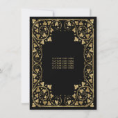 バジェットヴィンテージグラムブラック金ゴールドティアラキンセアニェラ ノートカード (裏面)