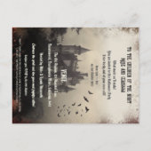 バジェットヴィンテージドラキュラハロウィーン招待状 ポストカード (裏面)