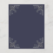 バジェットヴィンテージネイビーシルバー誕生日招待状 (裏面)