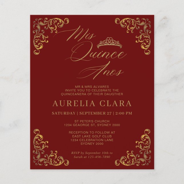 バジェットヴィンテージレッド金ゴールドミスカインスキンセアニラ (正面)