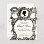 バジェットヴィンテージロココリージェンシーブライダルシャワー招待状 (正面/裏面)