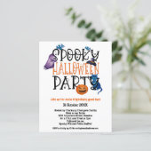 バジェット不気味ハローウィンパーティホワイト招待状 (スタンド正面)