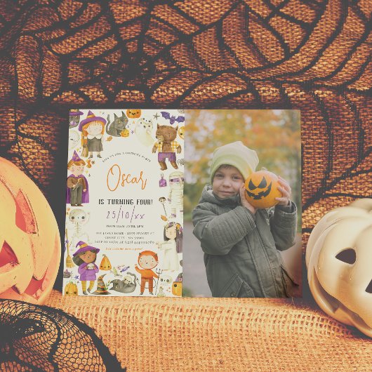 バジェット不気味ボーイハロウィーン誕生日パーティー写真