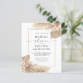 バジェット乾燥パームウォーター色ブライダルシャワー招待状 (スタンド正面)