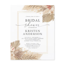 バジェット乾燥パームウォーター色ブライダルシャワー招待状