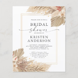 バジェット乾燥パームウォーター色ブライダルシャワー招待状