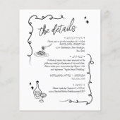 バジェット予測できなドードルオールインワン結婚式招待状 (裏面)