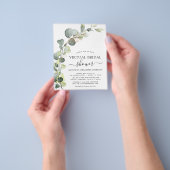 バジェット仮想ブライダルシャワーグリーナリーユーカリ チラシ (手)