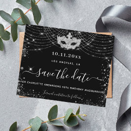 バジェット仮装パーティーブラックシルバー日付を保存