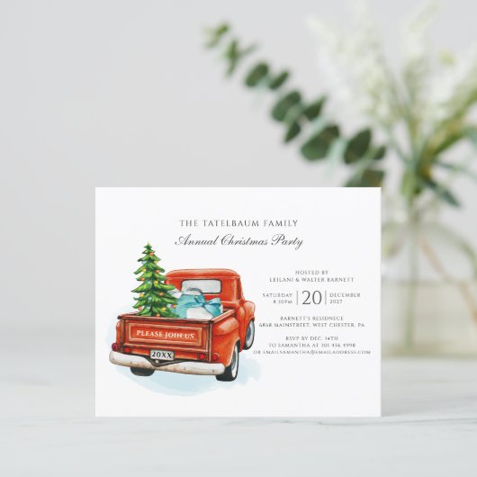 バジェット企業のファミリークリスマスパーティの招待状 (スタンド正面)