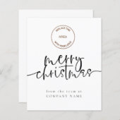バジェット会社のロゴ任意の色メリークリスマスカード (正面/裏面)