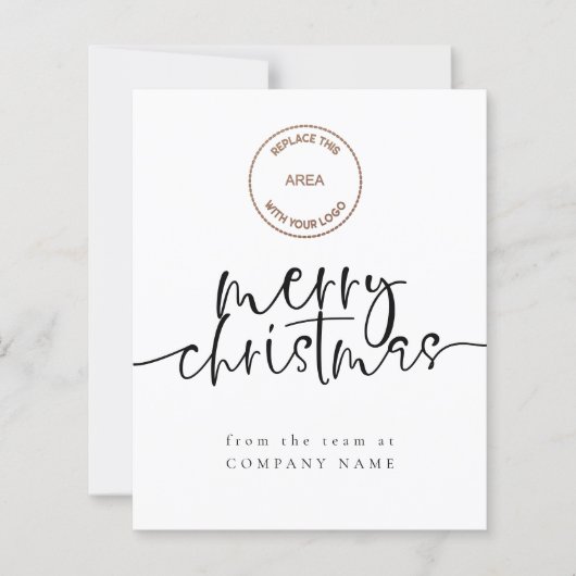 バジェット会社のロゴ任意の色メリークリスマスカード (正面)