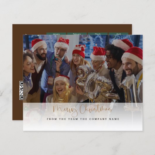 バジェット会社写真ロゴメリークリスマス (正面/裏面)