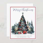 バジェット伝統的クリスマスシーンクリスマスカード (正面/裏面)