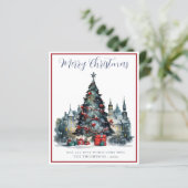 バジェット伝統的クリスマスシーンクリスマスカード (スタンド正面)