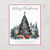 バジェット伝統的クリスマスシーンクリスマスカード (正面)