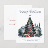 バジェット伝統的クリスマスシーンクリスマスカード (正面/裏面)