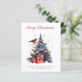 バジェット伝統的クリスマスツリークリスマスカード (スタンド正面)