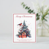 バジェット伝統的クリスマスツリークリスマスカード (スタンド正面)