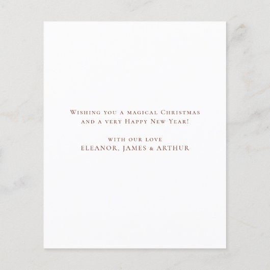 バジェット伝統的クリスマスツリークリスマスカード (裏面)