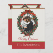 バジェット伝統的ホリデーフォトリースクリスマス (正面/裏面)