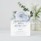 バジェット何かブルーフローラブライダルシャワー招待状 (スタンド正面)