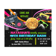 バジェット全80のレトロ誕生日招待状