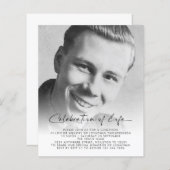 バジェット写真お祝いオブライフ昼食会招待状 (正面/裏面)