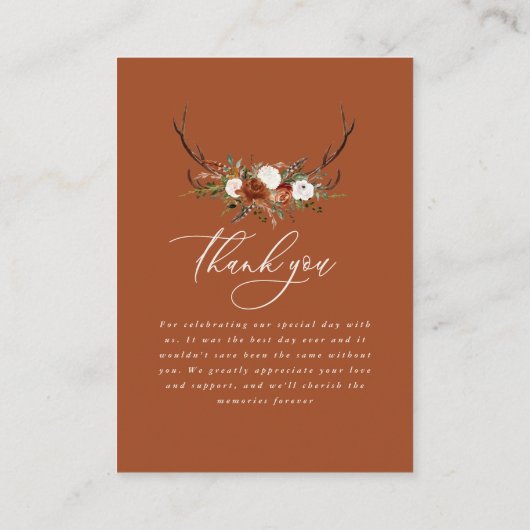 バジェット写真エレガントなウェディング感謝していyou terracotta エンクロージャーカード (裏面)