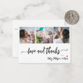 バジェット写真エレガントコラージュ赤ん感謝していだシャワー ノートカード (正面/裏面インサイチュ)