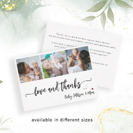 バジェット写真エレガントコラージュ赤ん感謝していだシャワー ノートカード
