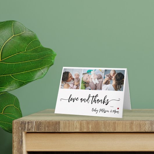 バジェット写真エレガントコラージュ赤ん感謝していだシャワー ノートカード