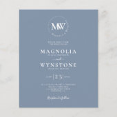 バジェット写真エレガントモノグラム結婚式招待状 (正面)