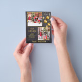 バジェット写真クリスマスカードまたはホリデーズカード金ゴールド文字 チラシ (手)