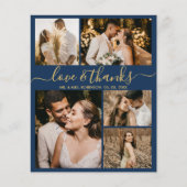 バジェット写真コラージュ海軍結婚の感謝のチラシ (正面)