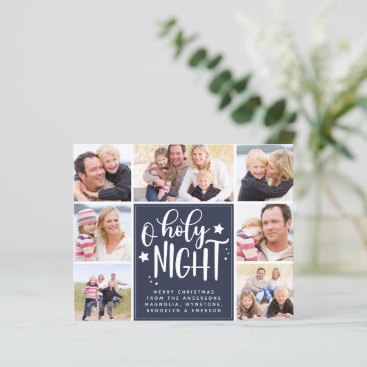 バジェット写真コラージュO聖なる夜のクリスマスカード (スタンド正面)