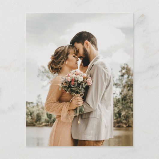 バジェット写真シンプルのエレガントな結婚式の日付を保存 (裏面)