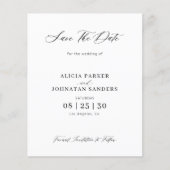 バジェット写真シンプルのエレガントな結婚式の日付を保存 (正面)