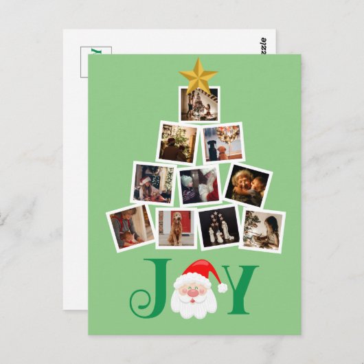 バジェット写真ジョイパーソナライズされたクリスマス ポストカード (正面/裏面)