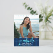 バジェット写真ネイビーストライプズの卒業招待状 (スタンド正面)